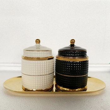 Quality European Tower Shape Decorative Jar Cotton Swabs Organization Ceramic Storage Box with Lid Scented Candle Container
Quality European Tower Shape Decorative Jar Cotton Swabs Organization Ceramic Storage Box with Lid Scented Candle Container