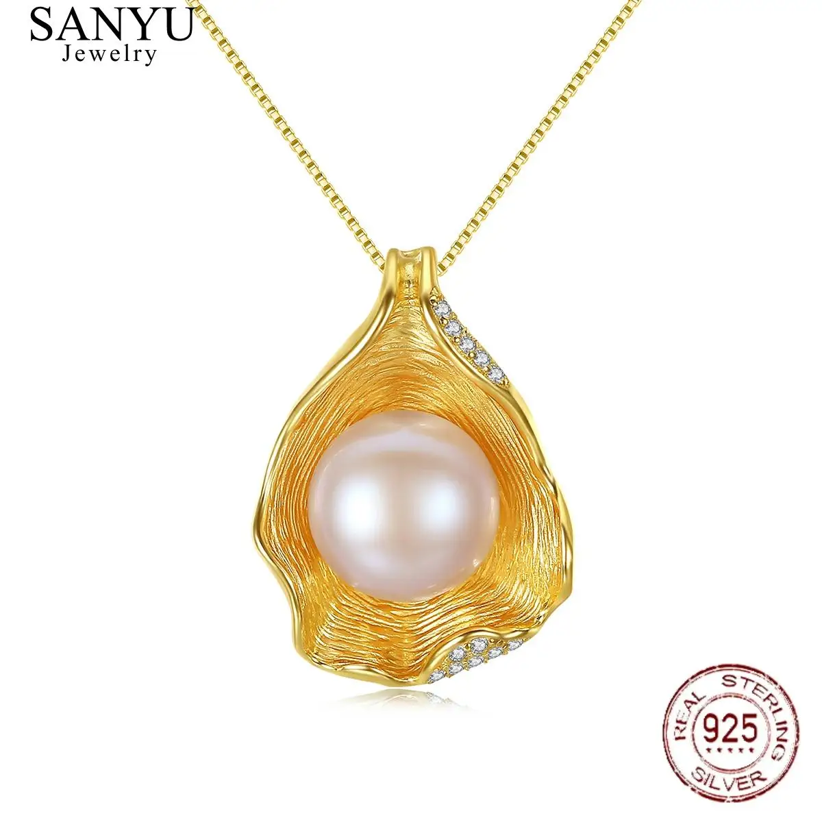 Charm Shell Design Gold Color Natural FreshWater Pearl Pendant Necklaces for Women 925 Sterling Silver Chain Necklace Jewelry
Charm Shell Design Gold Color Natural FreshWater Pearl Pendant Necklaces for Women 925 Sterling Silver Chain Necklace Jewelry
