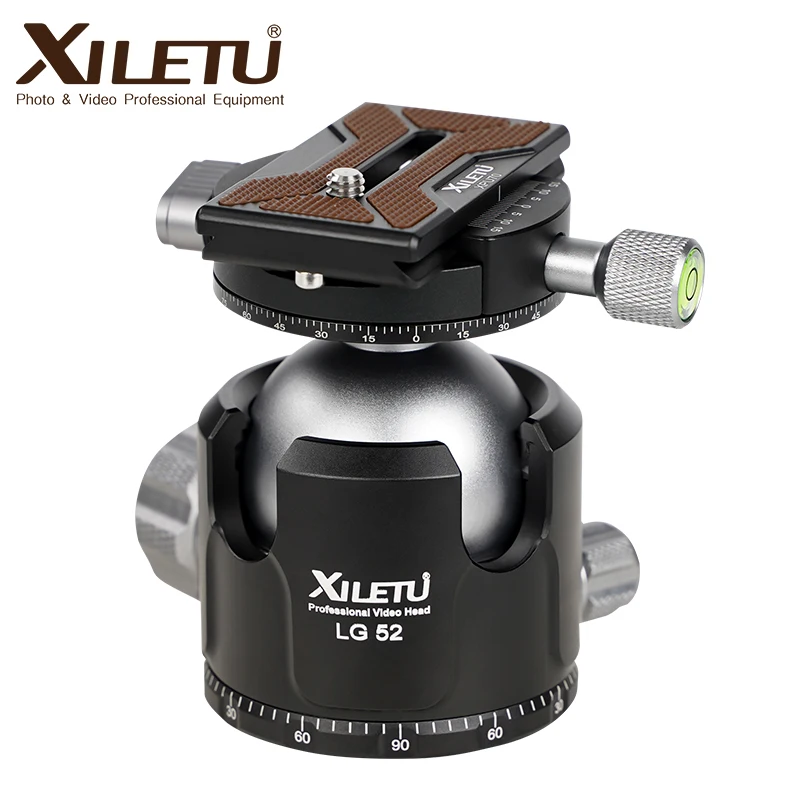 XILETU LG52 Tripod Ball Head panoramic Video Stand Head low Center of Gravity Aluminum Tripod Ballhead Maximum Load Weight 25KG
XILETU LG52 Tripod Ball Head panoramic Video Stand Head low Center of Gravity Aluminum Tripod Ballhead Maximum Load Weight 25KG