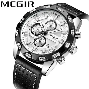 MEGIR 2019 Military Sports Quartz Watch Men Leather Strap Luminous Hands 3 Sub-dial Multifunction Mens Watches Top Brand Luxury
MEGIR 2019 Military Sports Quartz Watch Men Leather Strap Luminous Hands 3 Sub-dial Multifunction Mens Watches Top Brand Luxury
