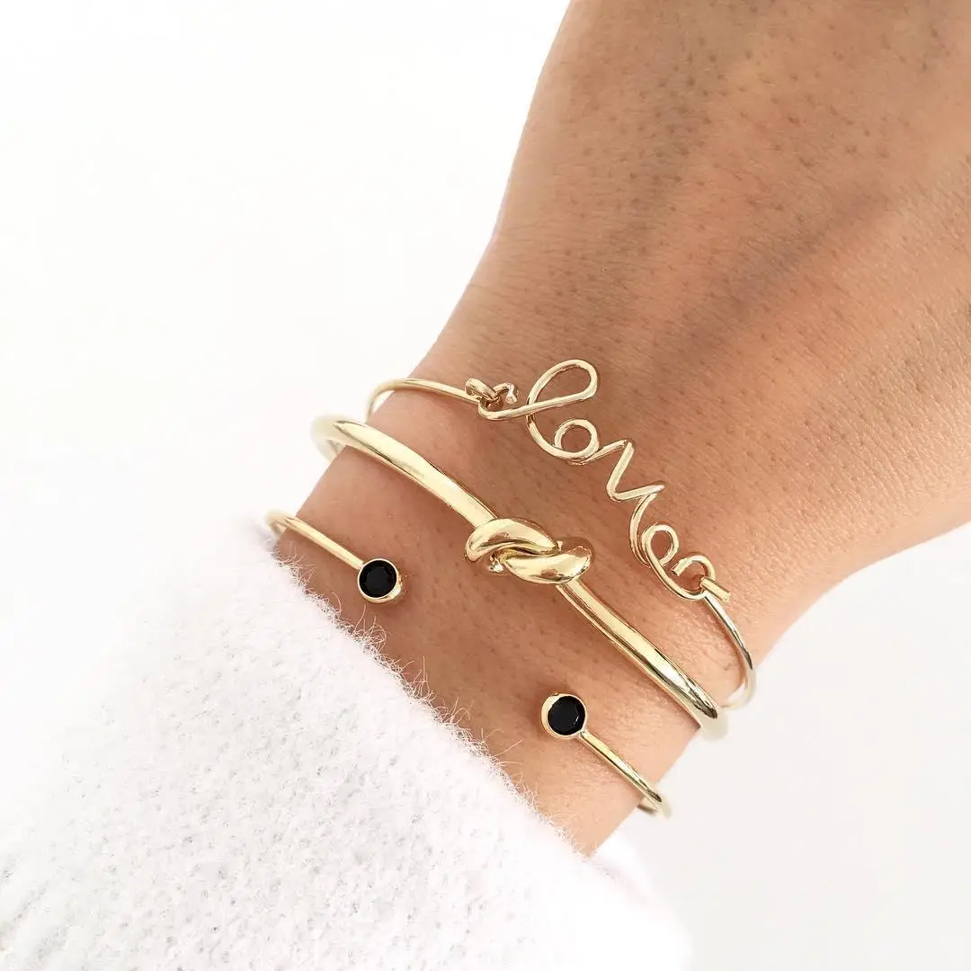 Fashion Letter LOVE Knotted Bangles Bohemian Golden Charm Bracelets & Bangles For Women Opening Cuff Bracelets Set 2019
Fashion Letter LOVE Knotted Bangles Bohemian Golden Charm Bracelets & Bangles For Women Opening Cuff Bracelets Set 2019