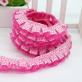 20Yards Satin Ruffle Lace Trim Dot Shape Ribbon Pleated Tape Dress Doll Clothes 25mm Width 
20Yards Satin Ruffle Lace Trim Dot Shape Ribbon Pleated Tape Dress Doll Clothes 25mm Width