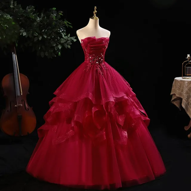 Robe de bal Vintage en dentelle, sans bretelles, robe de fête, nouvelle collection, Photo réelle, 2021 2