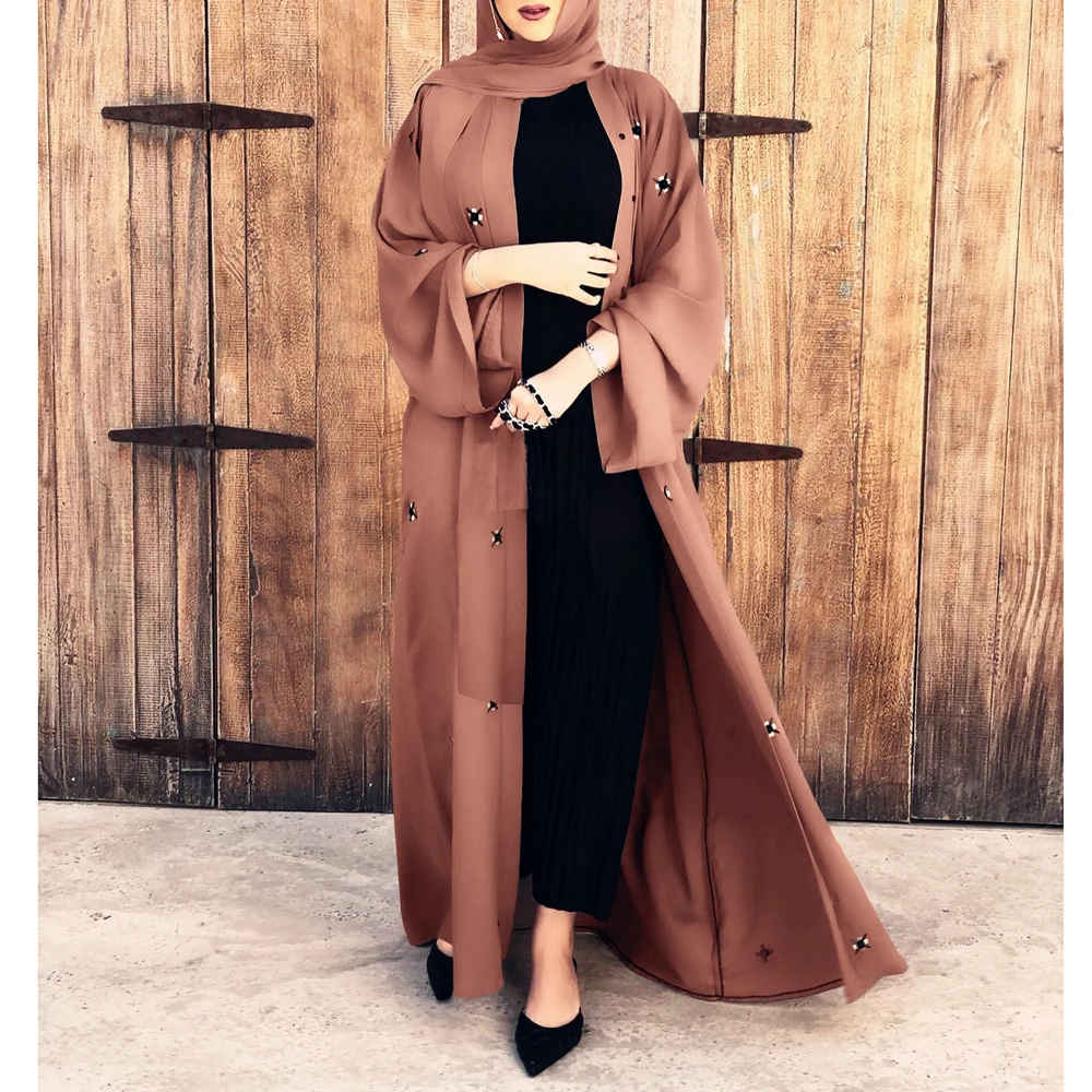 

Ramadan Dubai Abayas for Women Muslim Maxi Dress Turkey Kaftan Eid Djellaba Islamic Jalabiya Saudi Arabic Robe Open Abaya Gown