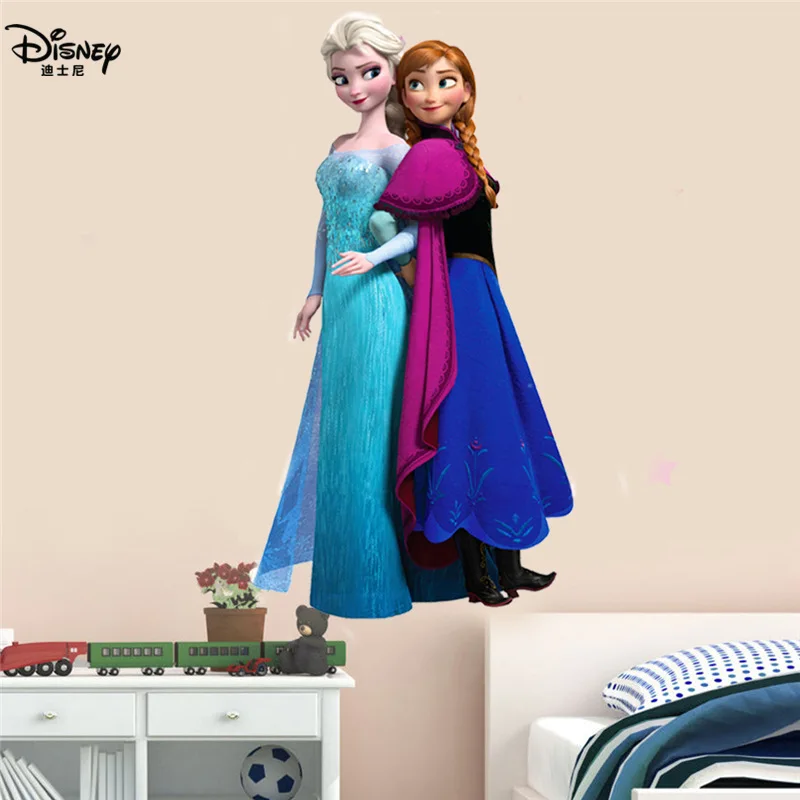 

Disney Frozen Moana Sticker Toy Elsa Queen Anna Princess 3D Mural PVC Waterproof Self-adhesive Bedroom Decoration wall stickers