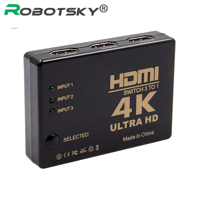 3 in 1 Out HDMI Switcher Splitter Full HD 1080p 4K*2K 3 Port Switch Selector 3x1 Hdmi Switcher For HDTV Xbox PS3 PS4 Multimedia
3 in 1 Out HDMI Switcher Splitter Full HD 1080p 4K*2K 3 Port Switch Selector 3x1 Hdmi Switcher For HDTV Xbox PS3 PS4 Multimedia