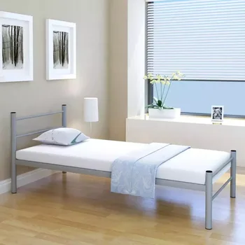 

VidaXL Bed Frame Grey Metal 90x200 Cm 244055