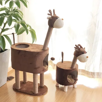 Solid Wood Cat Climbing Frame Cute Elk Modeling Cat Tree Cat Nest One-piece Multi-functional Cat Toy Sisal Catch Plate Cat Scrat
Solid Wood Cat Climbing Frame Cute Elk Modeling Cat Tree Cat Nest One-piece Multi-functional Cat Toy Sisal Catch Plate Cat Scrat