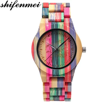 Shifenmei Unique Colorful Women Bamboo Watches Lovers Handmade Natural Wooden Bracelet Quartz Analog Luxury Brand Wristwatches
Shifenmei Unique Colorful Women Bamboo Watches Lovers Handmade Natural Wooden Bracelet Quartz Analog Luxury Brand Wristwatches