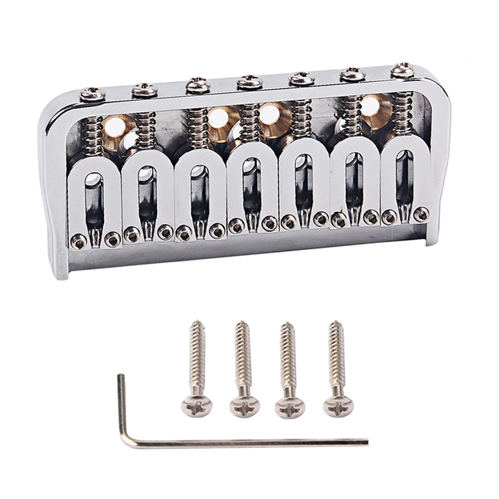 Solid 7 String Electric Guitar Bridge Saddle Bass Guitar Replacement Chrome, Easy to Install Solid 7 String Electric Guitar Bridge Saddle Bass Guitar Replacement Chrome, Easy to Install
