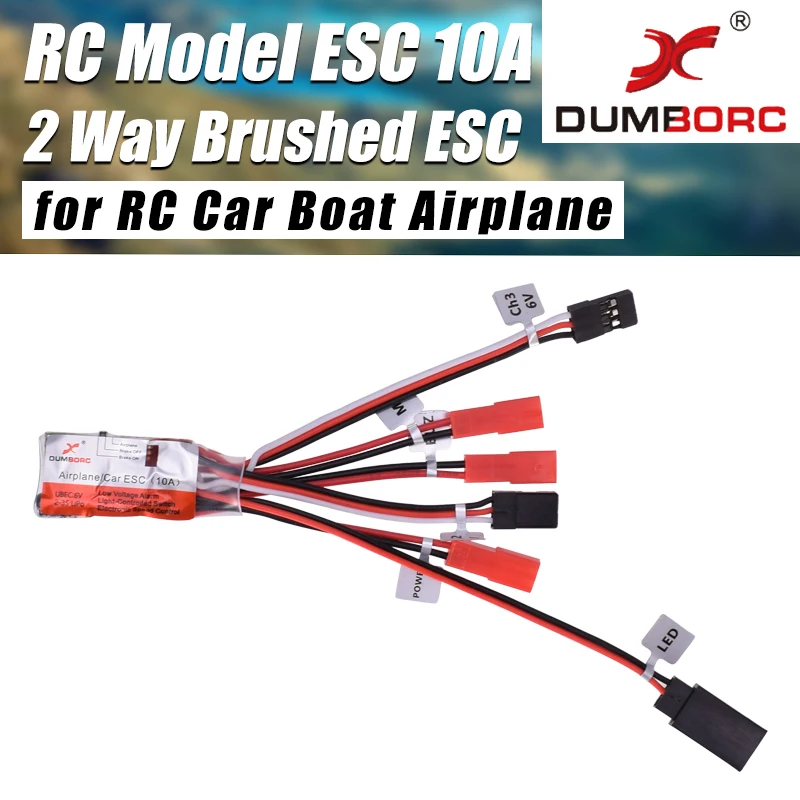 DUMBORC Brushed ESC 2CH Motor Speed Controller w/Brake /Light Lamp /Low-Voltoge Alarm for RC Car Boat Airplane Model
DUMBORC Brushed ESC 2CH Motor Speed Controller w/Brake /Light Lamp /Low-Voltoge Alarm for RC Car Boat Airplane Model