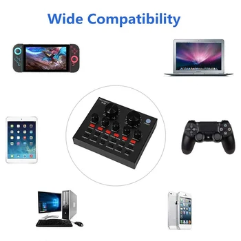 V8 Audio USB External Sound Card Headset Microphone Webcast Personal Entertainment Streamer Live Broadcast For PC Phone Computer
V8 Audio USB External Sound Card Headset Microphone Webcast Personal Entertainment Streamer Live Broadcast For PC Phone Computer