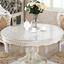 Round Tablecloth Glass Kitchen-Pattern Transparent Pvc Waterproof