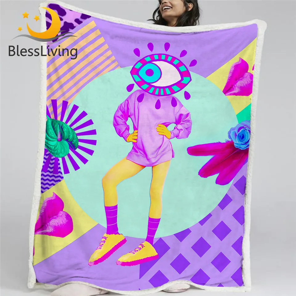 BlessLiving Weirdo Sherpa Fleece Blanket Cartoon One-eyed Throw Blanket 3D Printed Bedding Colorful Absurd Plush Blanket Mantas
BlessLiving Weirdo Sherpa Fleece Blanket Cartoon One-eyed Throw Blanket 3D Printed Bedding Colorful Absurd Plush Blanket Mantas