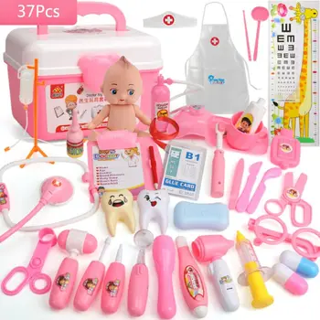 37Pcs/set 37Pcs/set Doctor Costume Pretend Role Play Simulated Medical Dentist Toys Carrying Case Dress-Up Game with Electronic
37Pcs/set 37Pcs/set Doctor Costume Pretend Role Play Simulated Medical Dentist Toys Carrying Case Dress-Up Game with Electronic