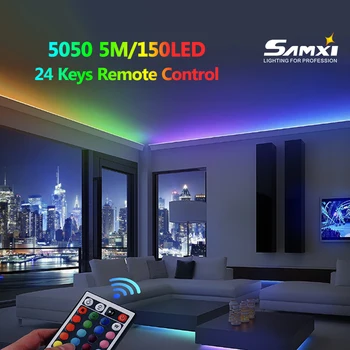 24 Keys Remote Control 12V RGB 5050 5M/150LED LED Strip Waterproof Flexible 5M 10M Led Light Strip for Livingroom Garden Bedroom
24 Keys Remote Control 12V RGB 5050 5M/150LED LED Strip Waterproof Flexible 5M 10M Led Light Strip for Livingroom Garden Bedroom