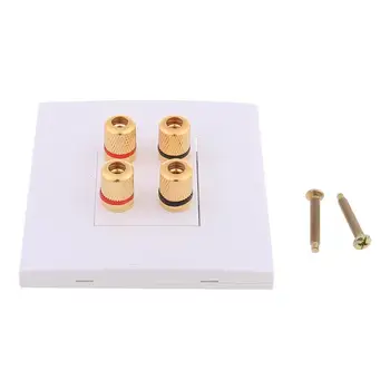 Audio Panel Terminals 2 Speaker 4 Binding Post Banana Jack Connector Wall Socket Plate Surround Sound
Audio Panel Terminals 2 Speaker 4 Binding Post Banana Jack Connector Wall Socket Plate Surround Sound