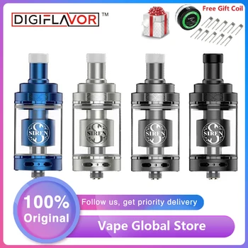 

Original Digiflavor Siren 2 GTA MTL Atomizer 4.5ml Capacity E-cigarette Tank 22mm/24mm Vaping Atomizer 9 Airflow Adjustment Tank