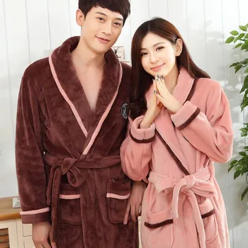 Winter Flannel Lovers Robe Kimono Gown Sleepwear Women Casual Soft Bathrobe Gown Homewear Warm Coral Fleece Nightwear Nightgown 
Winter Flannel Lovers Robe Kimono Gown Sleepwear Women Casual Soft Bathrobe Gown Homewear Warm Coral Fleece Nightwear Nightgown