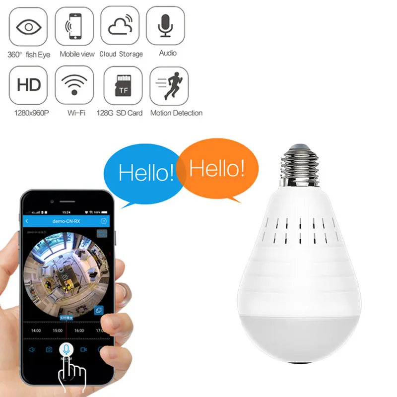wifi Camera Panorama VR Wireless 360 Panoramic Fisheye mini CCTV Camera Bulb Light Home Security P2P Cam WiFi Fisheye Bulb Lamp
wifi Camera Panorama VR Wireless 360 Panoramic Fisheye mini CCTV Camera Bulb Light Home Security P2P Cam WiFi Fisheye Bulb Lamp