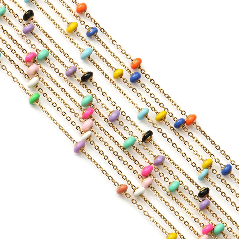 1Meter Handmade Gold Plated Wire Wrapped Rosary Link Stainless Steel Chain for Jewelry Making DIY Necklace Bracelet Accessories
1Meter Handmade Gold Plated Wire Wrapped Rosary Link Stainless Steel Chain for Jewelry Making DIY Necklace Bracelet Accessories