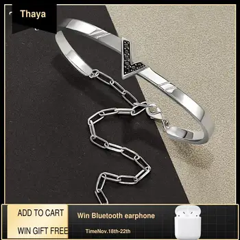 Thaya Real S925 Silver Street Style V-shaped Bangle 18K Gold Rose Gold Bracelet Chain For Fashion Women Fine Jewelry Gift
Thaya Real S925 Silver Street Style V-shaped Bangle 18K Gold Rose Gold Bracelet Chain For Fashion Women Fine Jewelry Gift