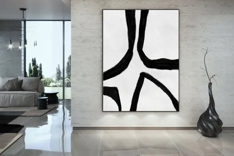 

Original Abstract Painting Large Wall Art On Canvas Bathroom Wall Art Modern Wall Decor Oversized Art Vertical Home Decor