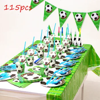 115 pcs Green Football Party Supplies Cup Plate Birthday Party Decorations Flag Tablecloth Card Baby Shower Disposable Tableware
115 pcs Green Football Party Supplies Cup Plate Birthday Party Decorations Flag Tablecloth Card Baby Shower Disposable Tableware