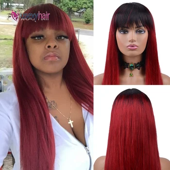 Straight Cheap Human Hair Wigs With Bangs 150% Density Brazilian Remy Hair Wig Full Machine Made Wigs For Black Women
Straight Cheap Human Hair Wigs With Bangs 150% Density Brazilian Remy Hair Wig Full Machine Made Wigs For Black Women