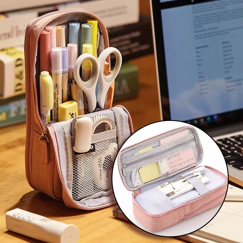 Angoo Normcore Pen case Pencil bag, Two Layer Foldable Stand Fabric Phone Holder Storage Pouch for Stationery Office School F171
Angoo Normcore Pen case Pencil bag, Two Layer Foldable Stand Fabric Phone Holder Storage Pouch for Stationery Office School F171