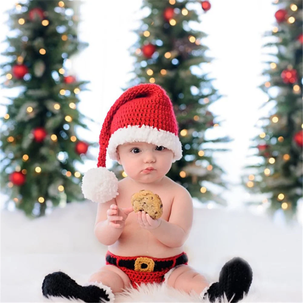 Детский комплект для девочек Рождественский реквизит фотосессии новорожденных