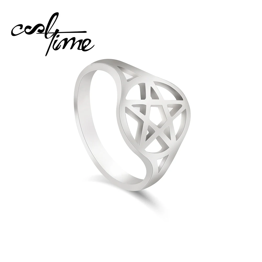 Cootime Pentagram Star Rings Symbol Protection of Pagan Tradition Defense Amulet Stainless Steel Wedding Engagement Ring
Cootime Pentagram Star Rings Symbol Protection of Pagan Tradition Defense Amulet Stainless Steel Wedding Engagement Ring