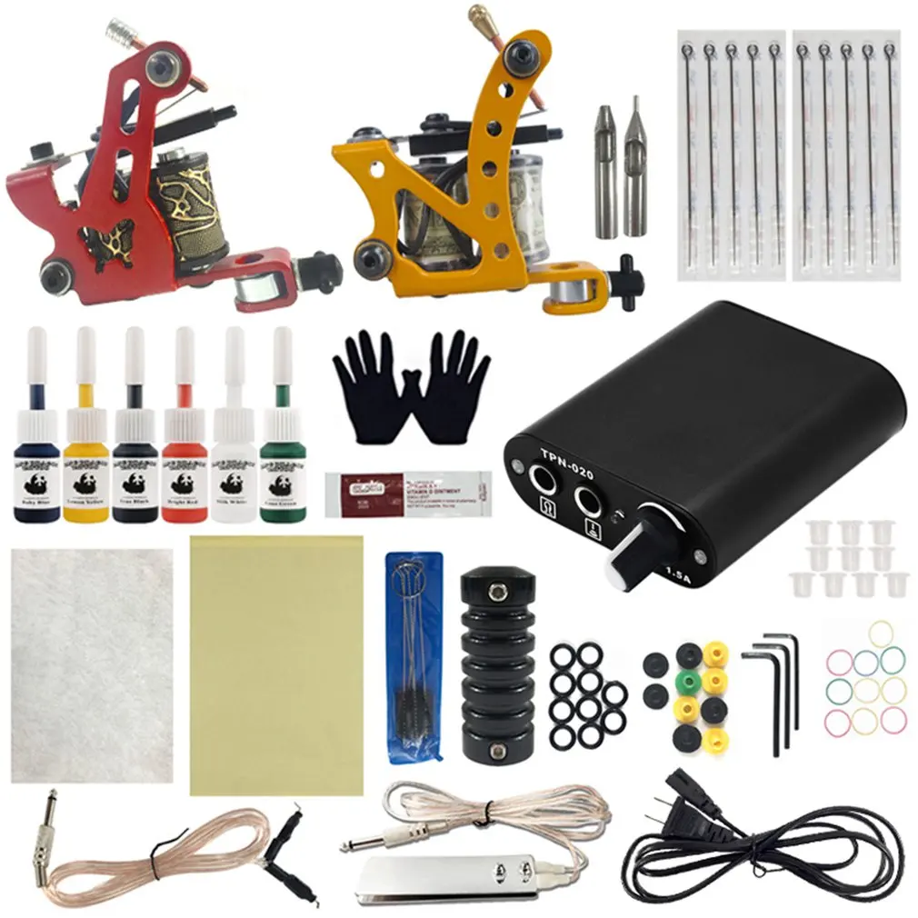 Dual Set of Self-taught Tattoo Machine Kits Gun Machine Power Pedal Ink Sets Nutrition Needle Gripping Tip
Dual Set of Self-taught Tattoo Machine Kits Gun Machine Power Pedal Ink Sets Nutrition Needle Gripping Tip