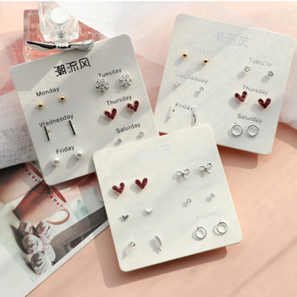 One Week Earrings Women's Suit Combination Small Fresh Korean Version Of The Week Earrings Female Students Simple Girls Jewelry
One Week Earrings Women's Suit Combination Small Fresh Korean Version Of The Week Earrings Female Students Simple Girls Jewelry
