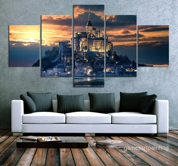 HD Picture Nature Scenery Painting Mont-Saint-Michel Landscape Poster Canvas Paintings for Home Decor Wall Art,Unframed 
HD Picture Nature Scenery Painting Mont-Saint-Michel Landscape Poster Canvas Paintings for Home Decor Wall Art,Unframed