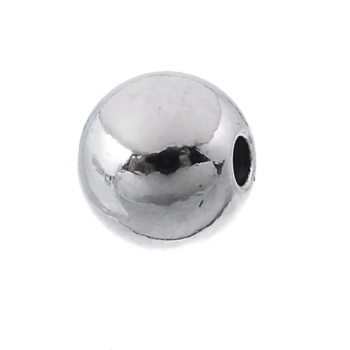 DoreenBeads 4 мм бусины россыпью из нержавеющей стали 304 круглые серебряные