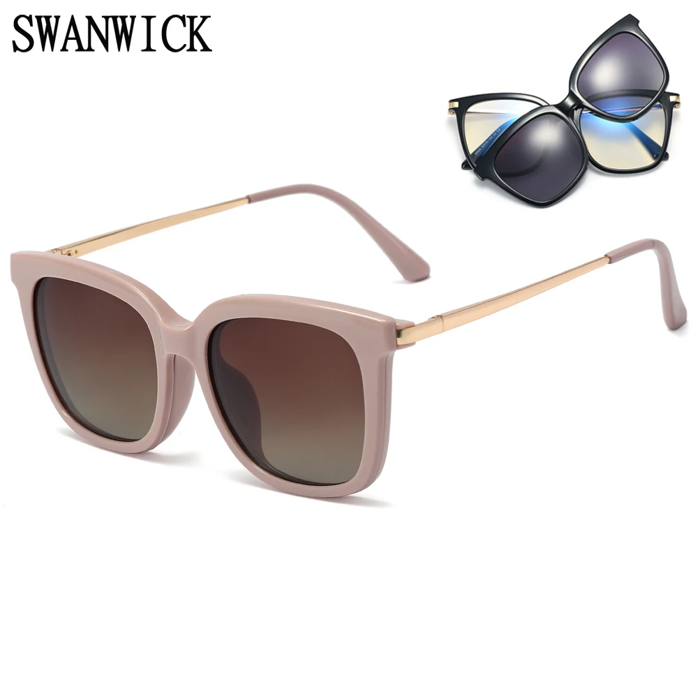 Swanwick square optical anti blue light glasses frames polarized lens clip on retro women sunglasses black brown European style
Swanwick square optical anti blue light glasses frames polarized lens clip on retro women sunglasses black brown European style