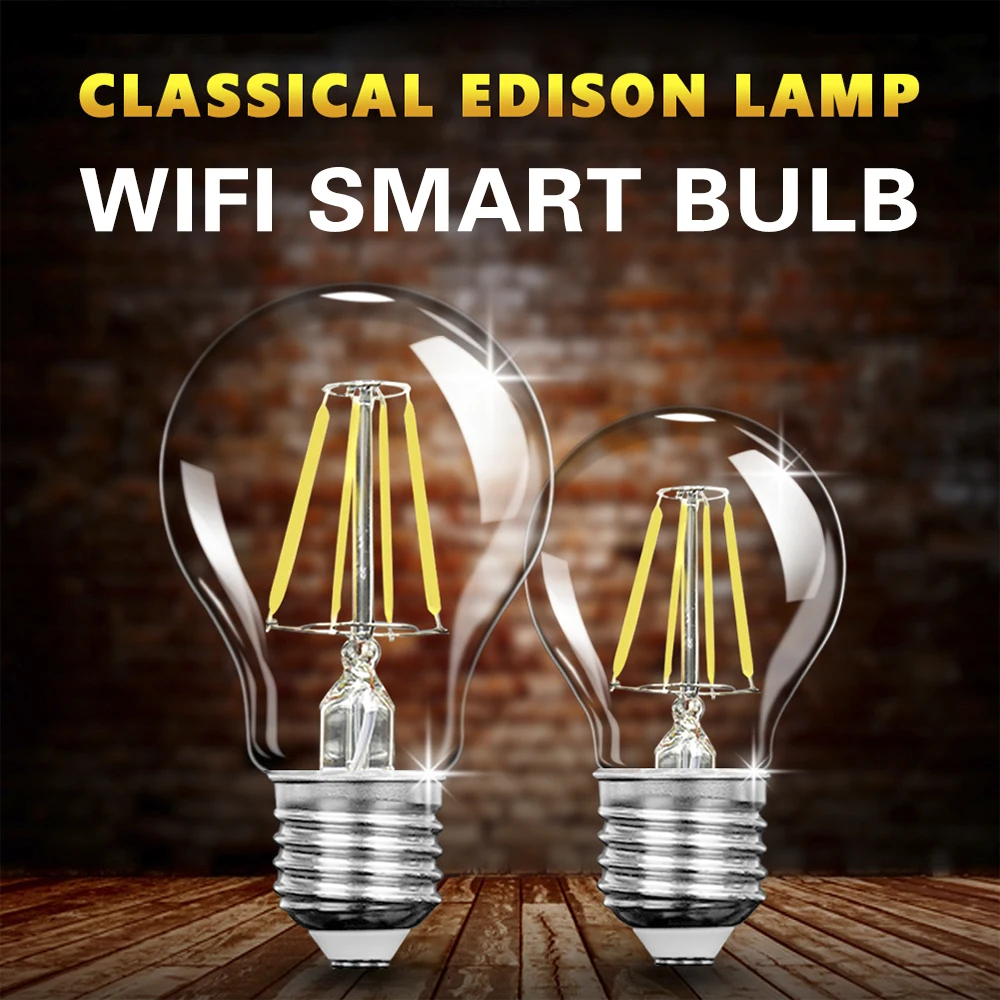 12W WIFI LED Light Bulb E27 Retro Lamp Vintage Globe Ball Led Filament Bulb Bombillas LED Edison Bulb Smart Light Smartphone
12W WIFI LED Light Bulb E27 Retro Lamp Vintage Globe Ball Led Filament Bulb Bombillas LED Edison Bulb Smart Light Smartphone