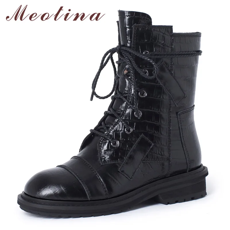 Meotina Winter Ankle Boots Women Natural Genuine Leather Thick Heel Motorcycle Boots Zipper Round Toe Shoes Ladies Autumn Red 40
Meotina Winter Ankle Boots Women Natural Genuine Leather Thick Heel Motorcycle Boots Zipper Round Toe Shoes Ladies Autumn Red 40