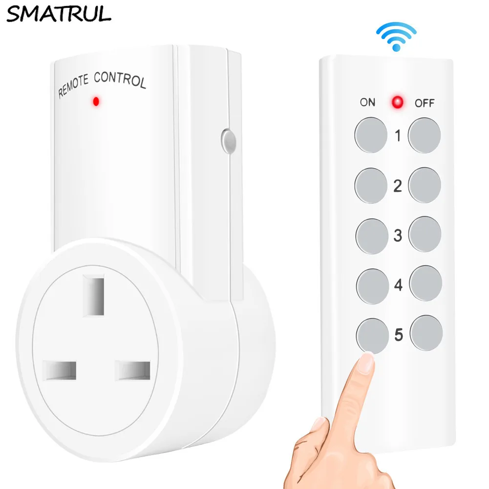 SMATRUL 433mhz smart Wireless 1 RF Socket 1 Remote Control wall Electrical UK Plug home Outlet Switch 220v 230v 10A LED Lights
SMATRUL 433mhz smart Wireless 1 RF Socket 1 Remote Control wall Electrical UK Plug home Outlet Switch 220v 230v 10A LED Lights