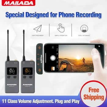 Mailada VLOGGO3 UHF Wireless Microphone Phone Mic w Transmitter Receiver For Android Smartphone Huawei Xiaomi Samsung PK Rode GO
Mailada VLOGGO3 UHF Wireless Microphone Phone Mic w Transmitter Receiver For Android Smartphone Huawei Xiaomi Samsung PK Rode GO
