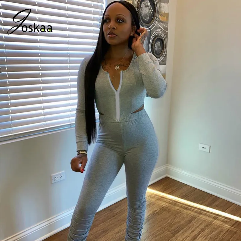 Joskaa Hooded Jacket zipper Pleated sweat Pants leggings solid sexy casual Sports Suit women's two piece set tracksuits outfits 
Joskaa Hooded Jacket zipper Pleated sweat Pants leggings solid sexy casual Sports Suit women's two piece set tracksuits outfits