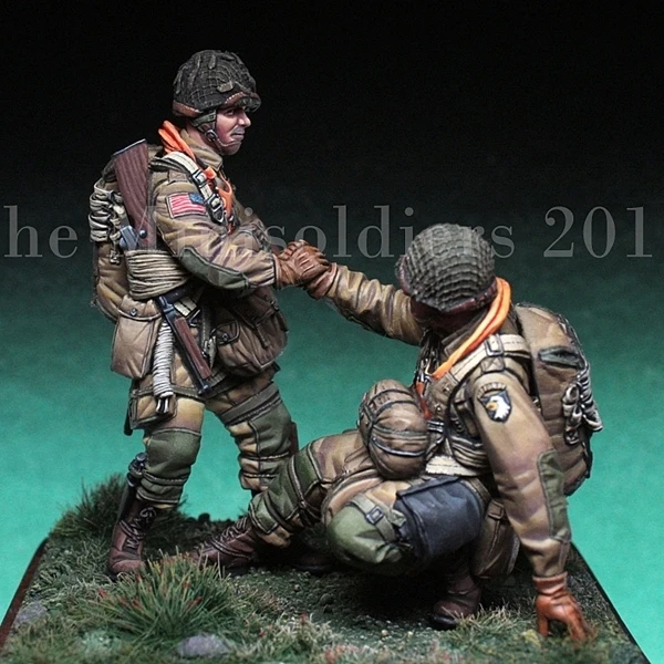 Набор фигурок из смолы 1/35 США парашюты (2 фигурки) комплект неокрашенных моделей