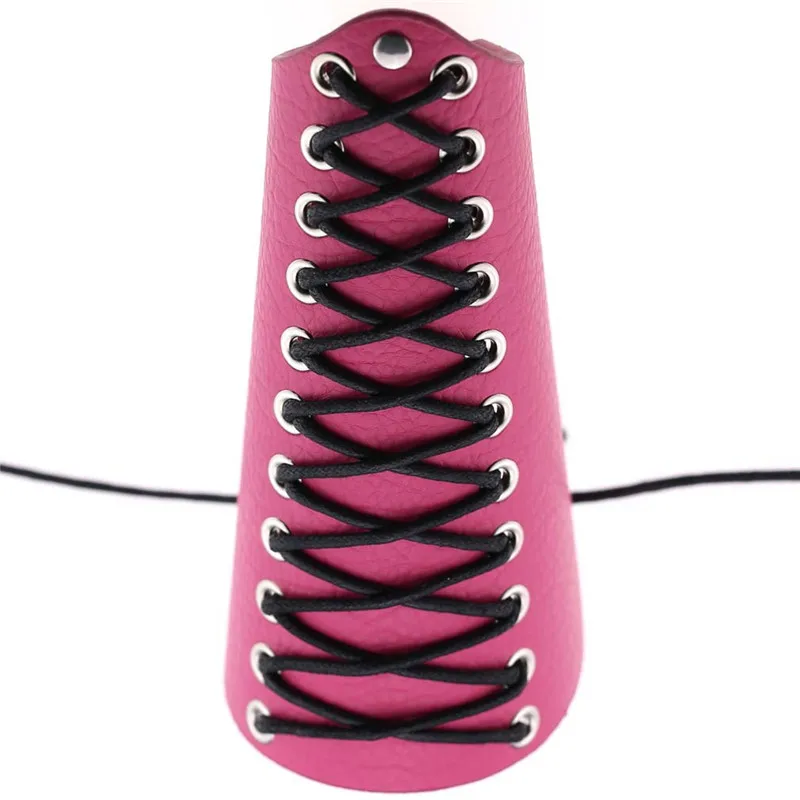 CUF2020010 punk pu leather cuff fuchsia