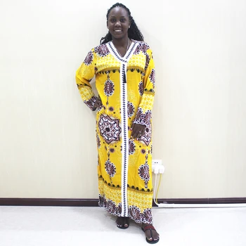 Dashikiage 100% Cotton Yellow V-Neck Tassel Applique Casual African Dashiki Long Dress
Dashikiage 100% Cotton Yellow V-Neck Tassel Applique Casual African Dashiki Long Dress