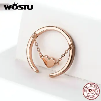 WOSTU 925 Sterling Silver Ring Heart Chain Wedding Rose Gold Adjustable Stackable Finger For Women Lover Luxury Jewelry FIR572
WOSTU 925 Sterling Silver Ring Heart Chain Wedding Rose Gold Adjustable Stackable Finger For Women Lover Luxury Jewelry FIR572