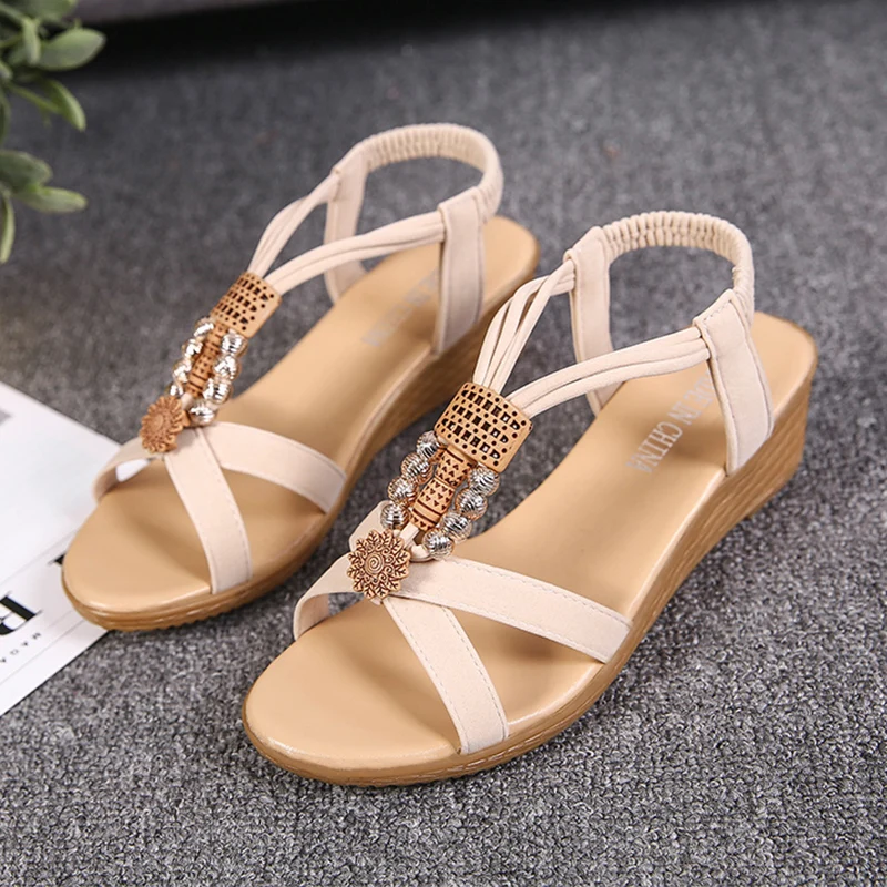 Summer Slip On Bead Wedge Sandals Outdoor Fashion Beach Flip Flops Comfort Open Toe Designer Platform Shoes Woman Black Beige
Summer Slip On Bead Wedge Sandals Outdoor Fashion Beach Flip Flops Comfort Open Toe Designer Platform Shoes Woman Black Beige