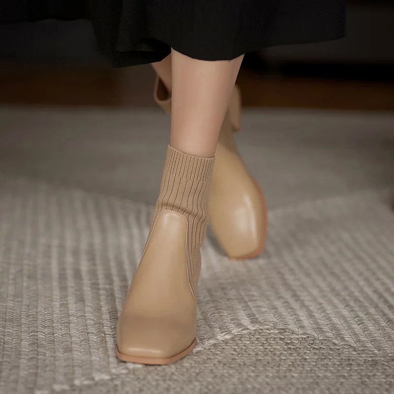 2021 Autumn Winter Women Boots Knit Elastic Socks Boots Square Toe Chunky Heel Boots Fashion Ankle Chelsea Boots for Women
2021 Autumn Winter Women Boots Knit Elastic Socks Boots Square Toe Chunky Heel Boots Fashion Ankle Chelsea Boots for Women