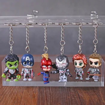 

Marvel Avengers Endgame Captian America Iron Man Thor Black Widow Hulk Nebula Ant Man Captain Marvel PVC Figure Toy Keychain