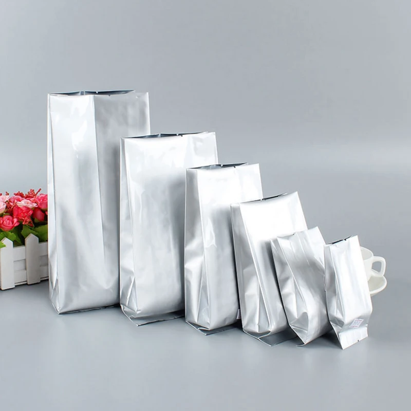 Silver Aluminum Foil Bags Vacuum Tea Bags Two Fold Bag Storage Pouches for Home Kitchen Food Candy Tea 50pcs/lot
Silver Aluminum Foil Bags Vacuum Tea Bags Two Fold Bag Storage Pouches for Home Kitchen Food Candy Tea 50pcs/lot